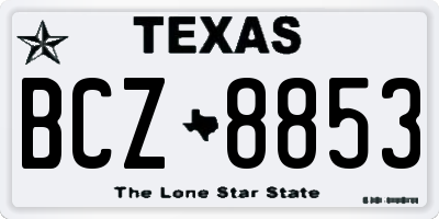 TX license plate BCZ8853