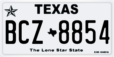 TX license plate BCZ8854