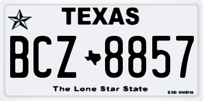 TX license plate BCZ8857