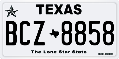 TX license plate BCZ8858