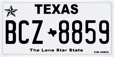 TX license plate BCZ8859