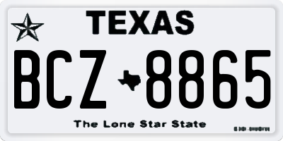 TX license plate BCZ8865