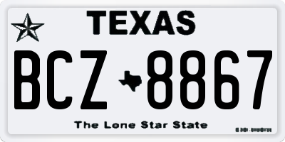 TX license plate BCZ8867