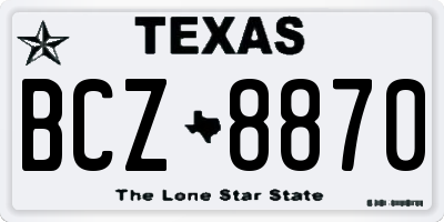TX license plate BCZ8870