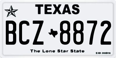 TX license plate BCZ8872