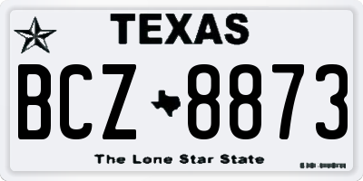 TX license plate BCZ8873