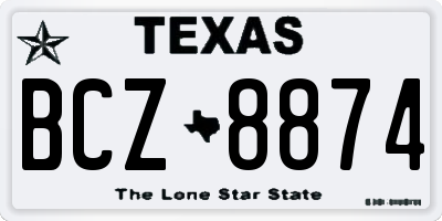TX license plate BCZ8874