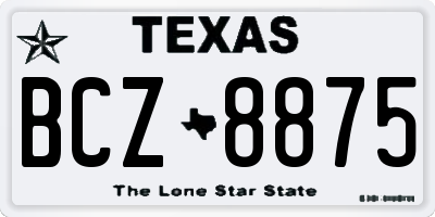 TX license plate BCZ8875