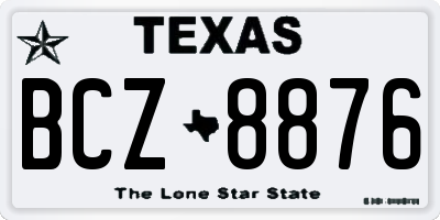 TX license plate BCZ8876