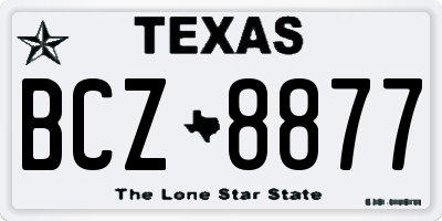 TX license plate BCZ8877