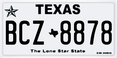 TX license plate BCZ8878