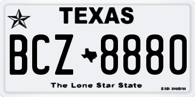 TX license plate BCZ8880