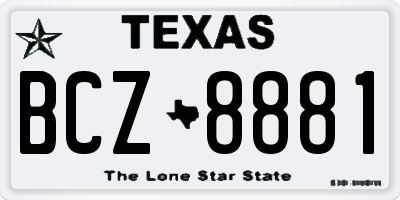 TX license plate BCZ8881