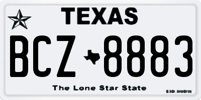 TX license plate BCZ8883