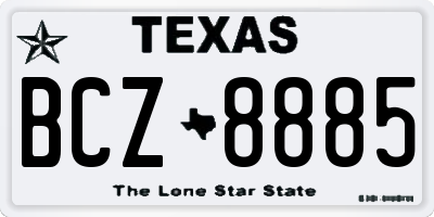 TX license plate BCZ8885