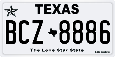 TX license plate BCZ8886