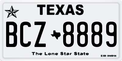 TX license plate BCZ8889