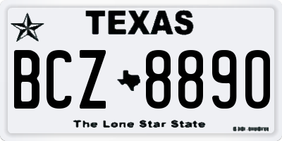 TX license plate BCZ8890