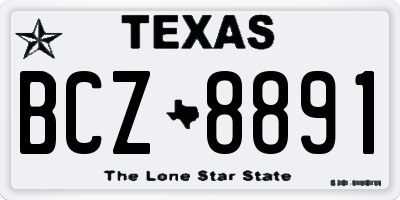 TX license plate BCZ8891