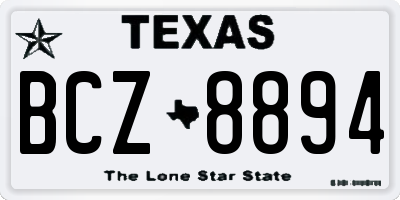 TX license plate BCZ8894