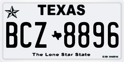 TX license plate BCZ8896