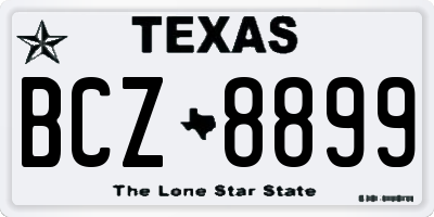 TX license plate BCZ8899