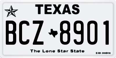 TX license plate BCZ8901