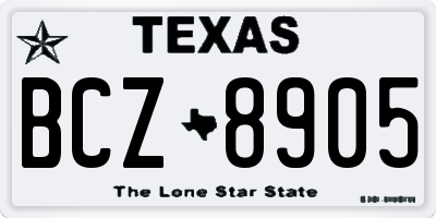 TX license plate BCZ8905