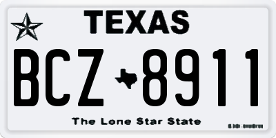 TX license plate BCZ8911