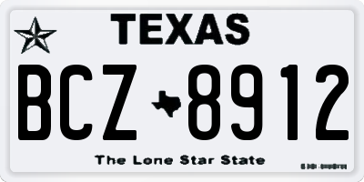 TX license plate BCZ8912