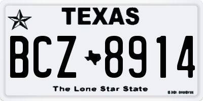 TX license plate BCZ8914
