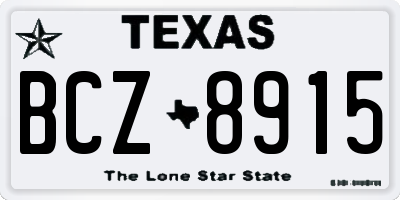 TX license plate BCZ8915