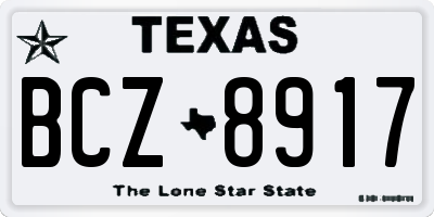 TX license plate BCZ8917
