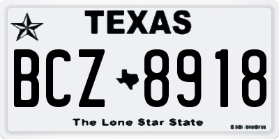 TX license plate BCZ8918