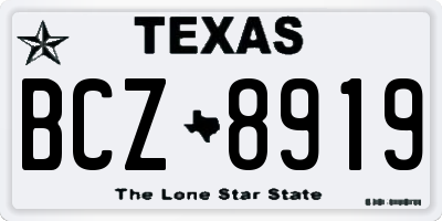 TX license plate BCZ8919