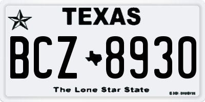TX license plate BCZ8930
