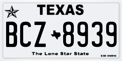 TX license plate BCZ8939