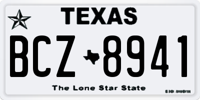 TX license plate BCZ8941
