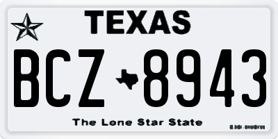 TX license plate BCZ8943