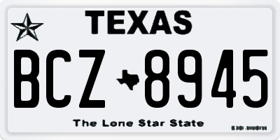 TX license plate BCZ8945