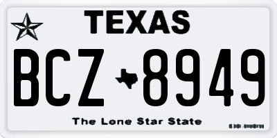 TX license plate BCZ8949