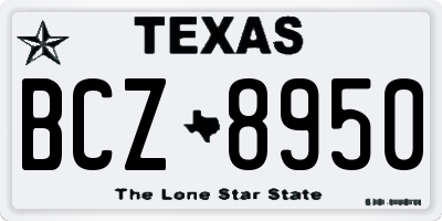 TX license plate BCZ8950