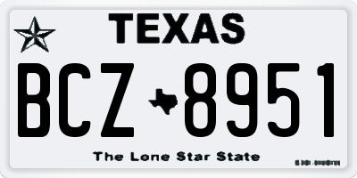 TX license plate BCZ8951