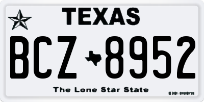 TX license plate BCZ8952