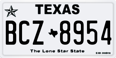 TX license plate BCZ8954