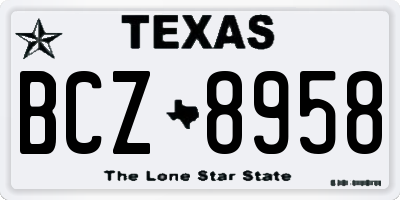 TX license plate BCZ8958