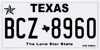 TX license plate BCZ8960