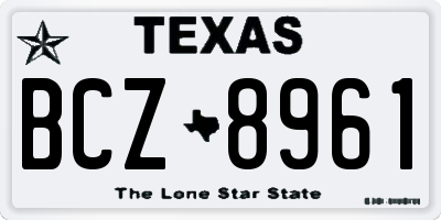 TX license plate BCZ8961
