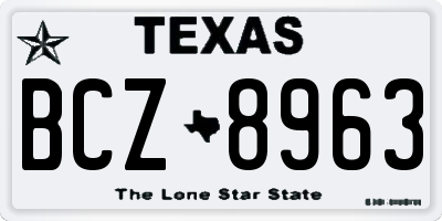 TX license plate BCZ8963