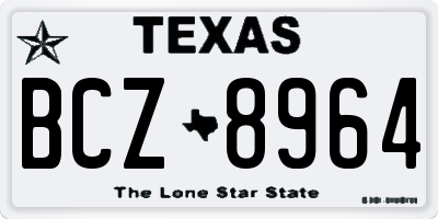 TX license plate BCZ8964